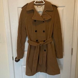 Aritzia Wilfred Women's Tan Double-Breasted Coat Size M